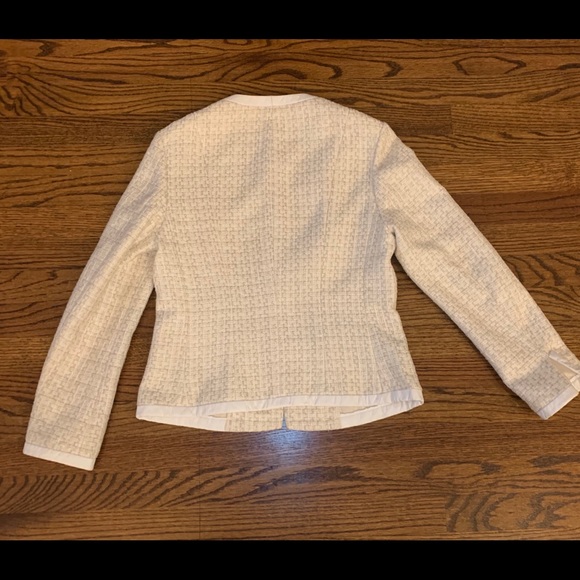 Brooks Brothers Gold Tweed w/ leather jacket Sz. 6 - Picture 5 of 8